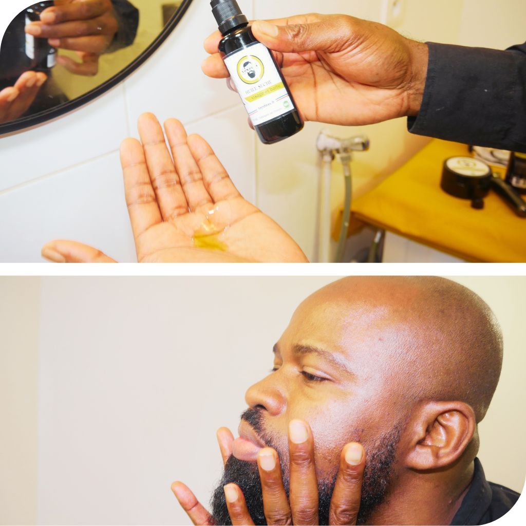 huile à barbe homme avec modèle/ l'huile de ricin pour la barbe