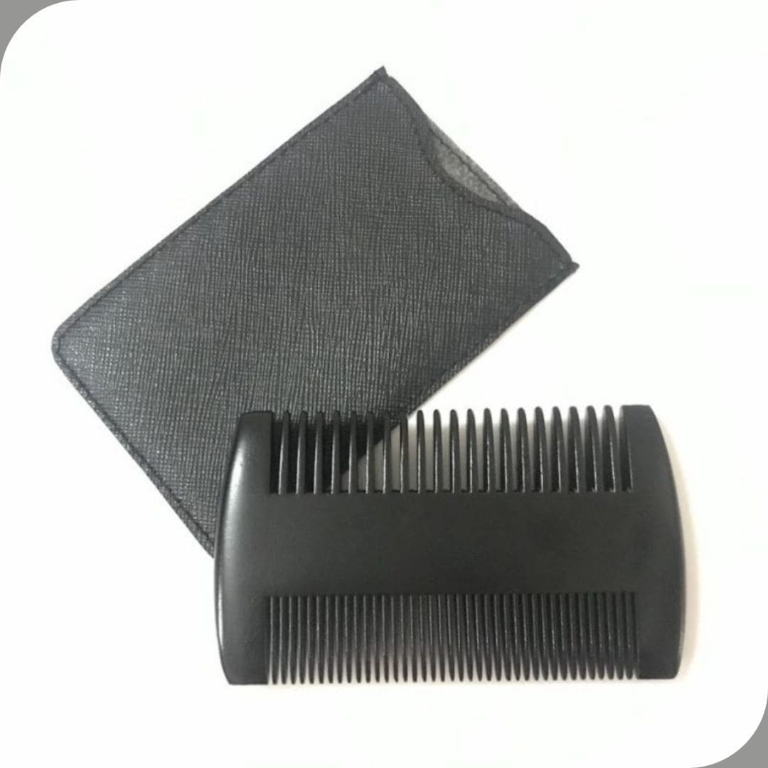 peigne barbe  en bois  de qualité avec une pochette