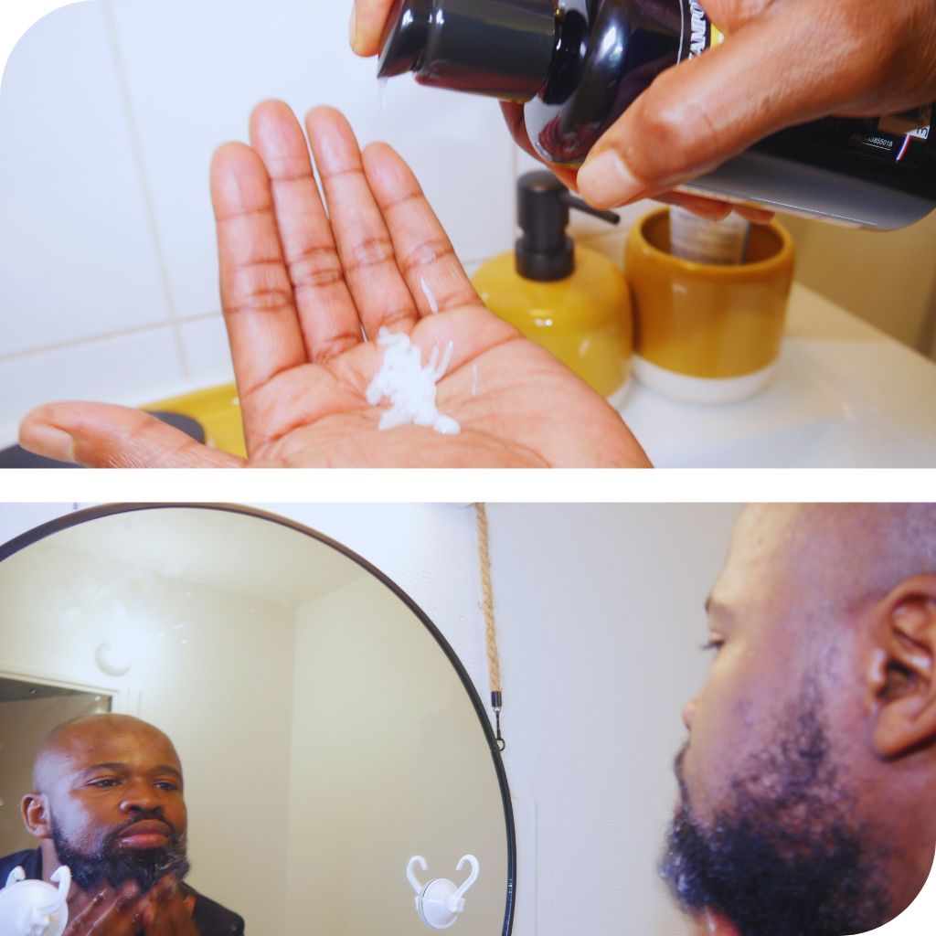 APPLICATION DE SHAMPOING POUR LA BARBE 